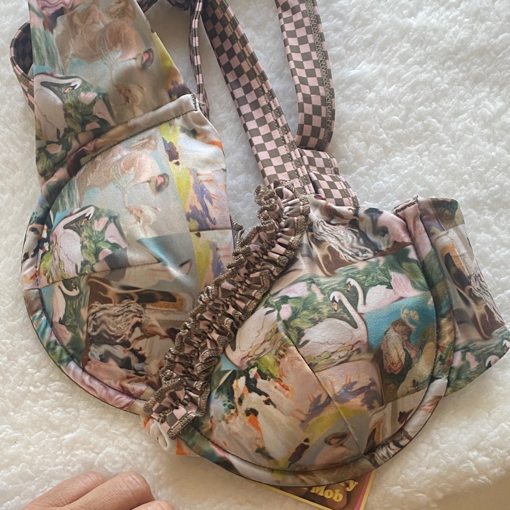 NWT Strawberry Milk Mob Artistic Nature Print Bra bikini top - Picture 8 of 10